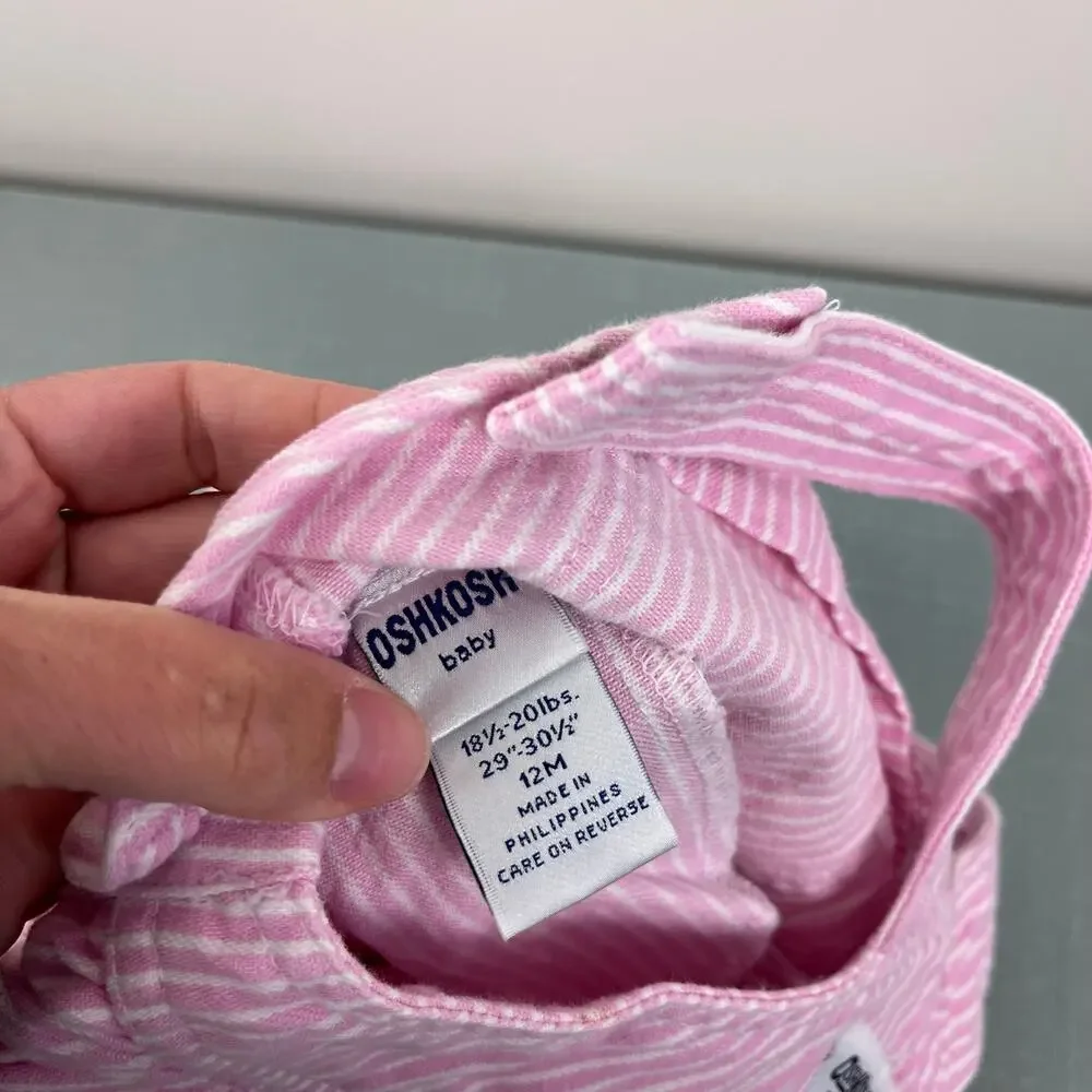 Vintage OshKosh B'gosh Pink Stripe Jumper Skirtall 12 Months